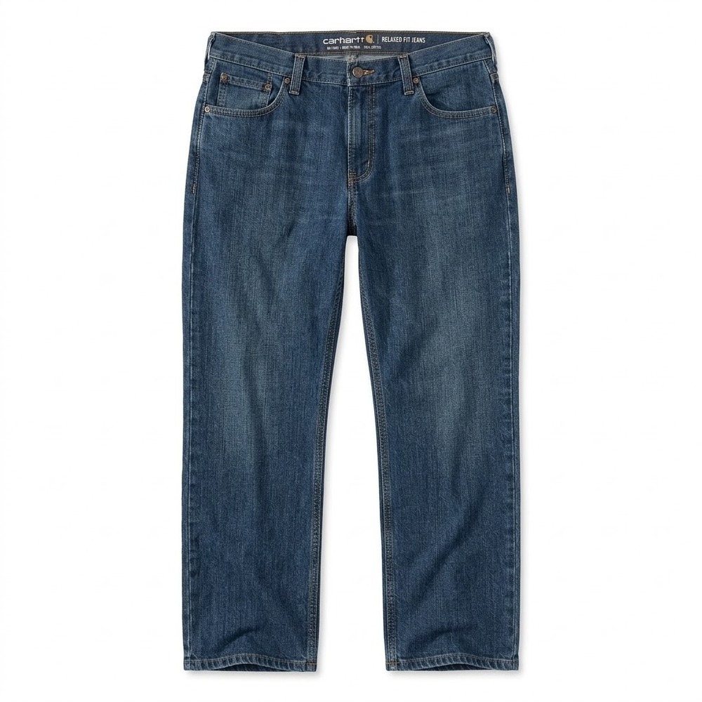 Carhartt Relaxed Fit Fleece Lined Jeans Mens 38x30 Blue Dark Wash 102803-466